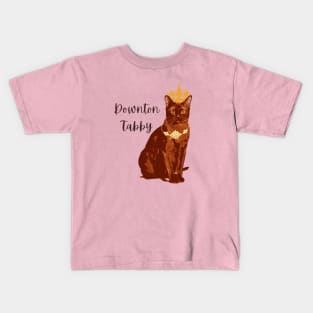 Downton Abbey Spoof Tabby Funny Cat Burmese Design Kids T-Shirt